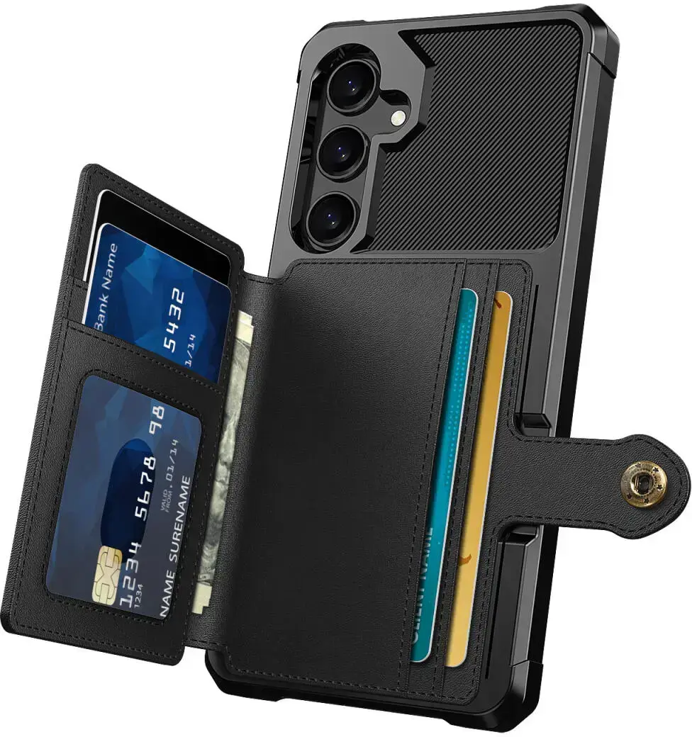 Samsung Galaxy A56 TPU Back Cover met Kunstleren Wallet Zwart afbeelding 10