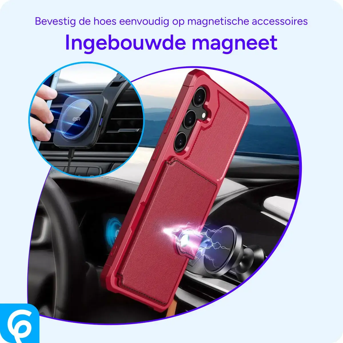 Samsung Galaxy A56 Hoesje 3-in-1 Pasjes Portemonnee Back Cover Rood afbeelding 6