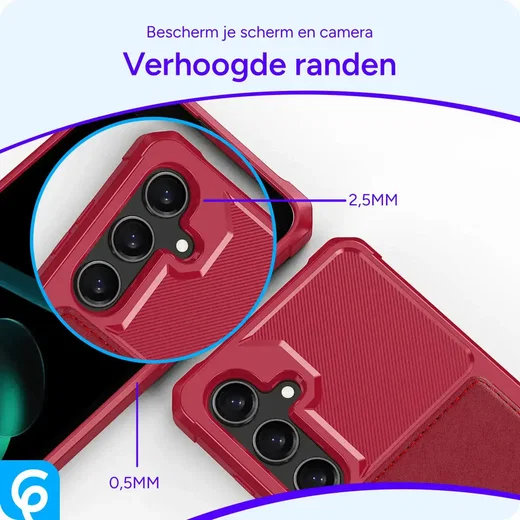 Samsung Galaxy A56 Hoesje 3-in-1 Pasjes Portemonnee Back Cover Rood afbeelding 8