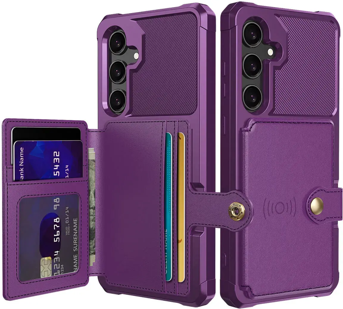 Samsung Galaxy A56 Hoesje 3-in-1 Pasjes Portemonnee Back Cover Paars afbeelding 1