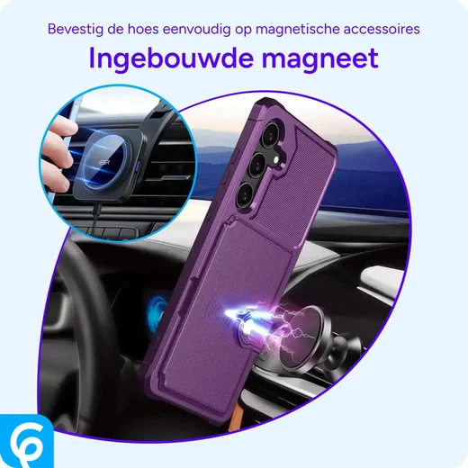 Samsung Galaxy A56 Hoesje 3-in-1 Pasjes Portemonnee Back Cover Paars afbeelding 7
