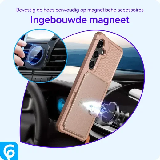 Samsung Galaxy A56 Hoesje 3-in-1 Pasjes Portemonnee Back Cover Roze afbeelding 7
