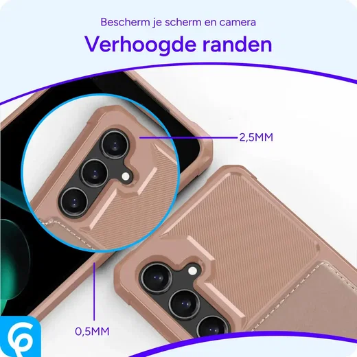 Samsung Galaxy A56 Hoesje 3-in-1 Pasjes Portemonnee Back Cover Roze afbeelding 8