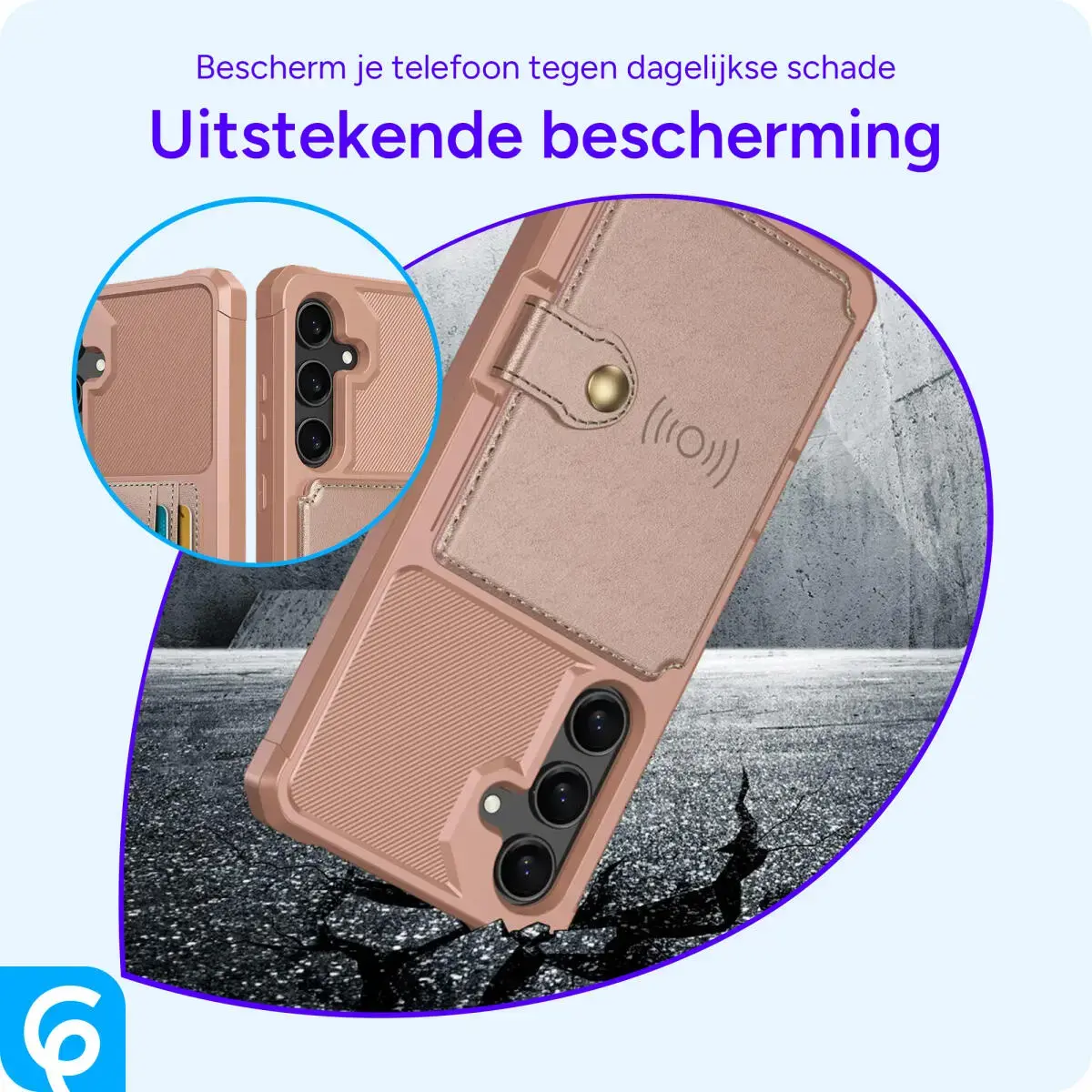 Samsung Galaxy A56 Hoesje 3-in-1 Pasjes Portemonnee Back Cover Roze afbeelding 9