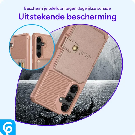 Samsung Galaxy A56 Hoesje 3-in-1 Pasjes Portemonnee Back Cover Roze afbeelding 9