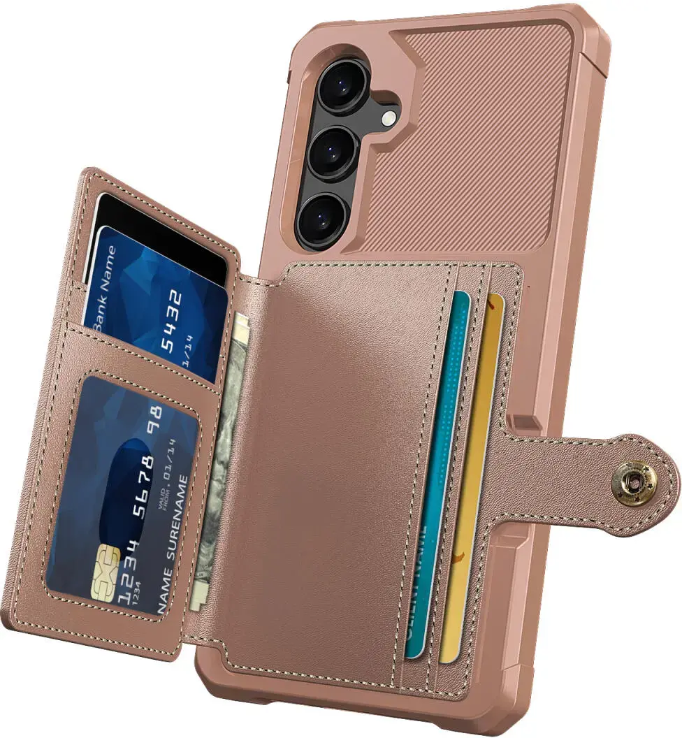 Samsung Galaxy A56 Hoesje 3-in-1 Pasjes Portemonnee Back Cover Roze afbeelding 2