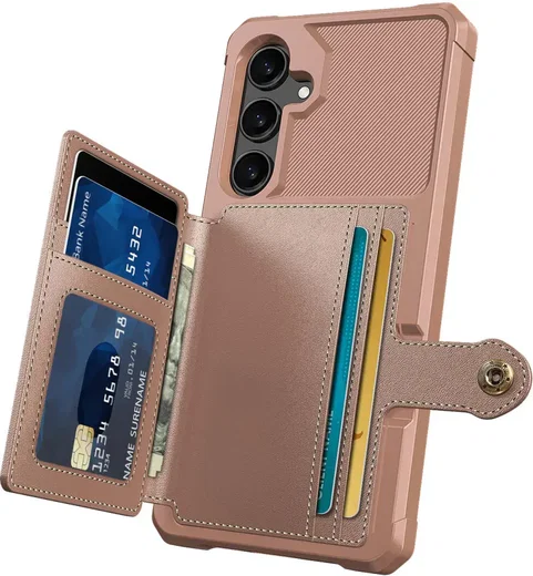 Samsung Galaxy A56 Hoesje 3-in-1 Pasjes Portemonnee Back Cover Roze afbeelding 2
