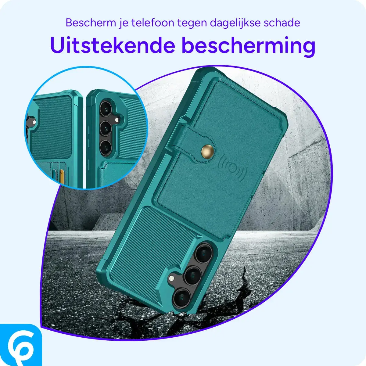 Samsung Galaxy A56 Hoesje 3-in-1 Pasjes Portemonnee Back Cover Groen afbeelding 10