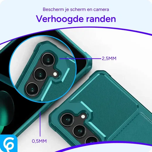 Samsung Galaxy A56 TPU Back Cover met Kunstleren Wallet Groen afbeelding 6