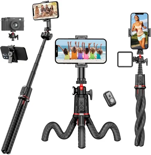 SBG Flexibele Draagbare Octopus Tripod Houder met Selfie Functie Zwart afbeelding 8