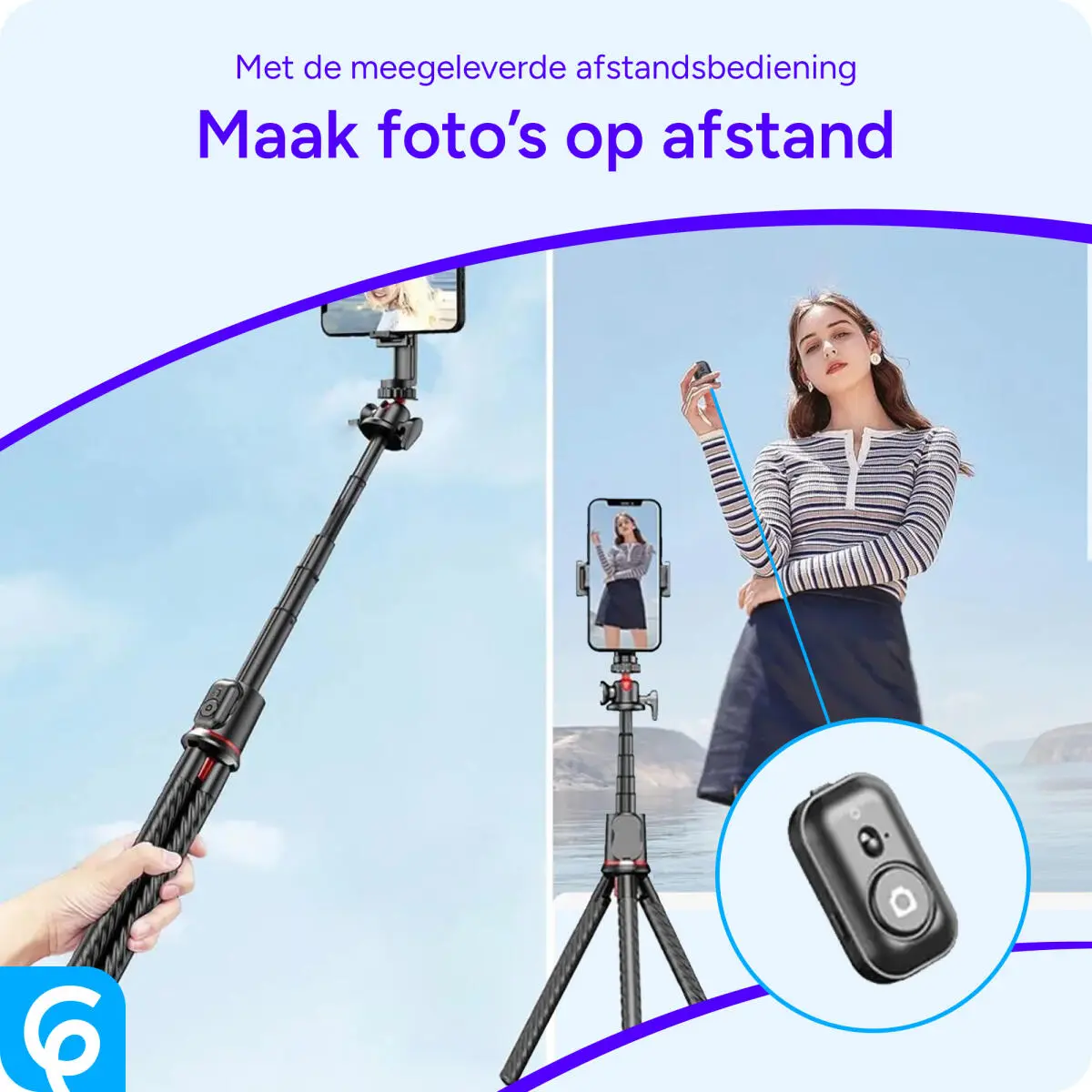 SBG Flexibele Draagbare Octopus Tripod Houder met Selfie Functie Zwart afbeelding 2