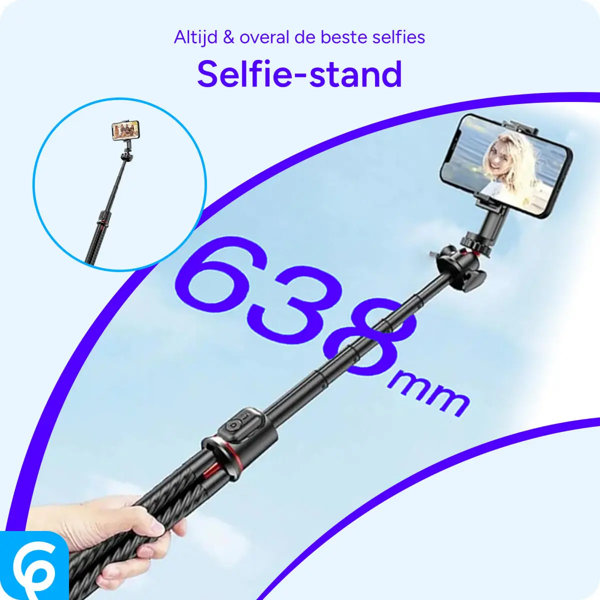 SBG Flexibele Draagbare Octopus Tripod Houder met Selfie Functie Zwart afbeelding 4