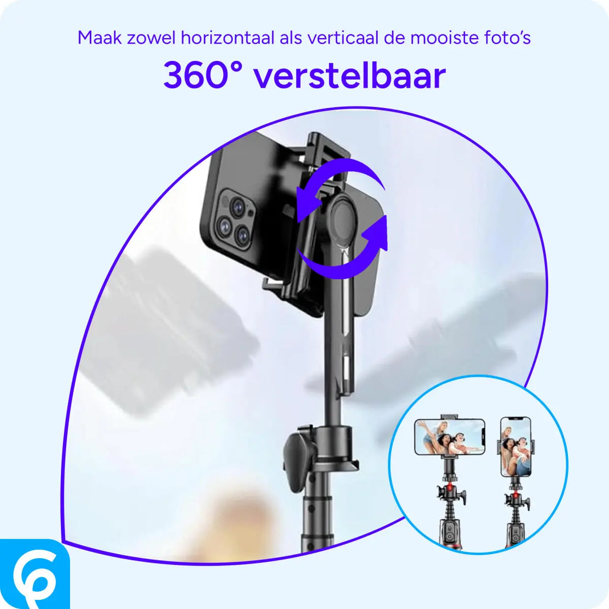 SBG Flexibele Draagbare Octopus Tripod Houder met Selfie Functie Zwart afbeelding 5
