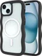 HappyCase Wavy Apple iPhone 17e/16e/14/13 Hoesje MagSafe Back Cover Zwart afbeelding 1