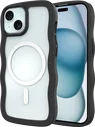 HappyCase Wavy Apple iPhone 17e/16e/14/13 Hoesje MagSafe Back Cover Zwart