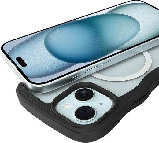 HappyCase Wavy Apple iPhone 17e/16e/14/13 Hoesje MagSafe Back Cover Zwart afbeelding 11
