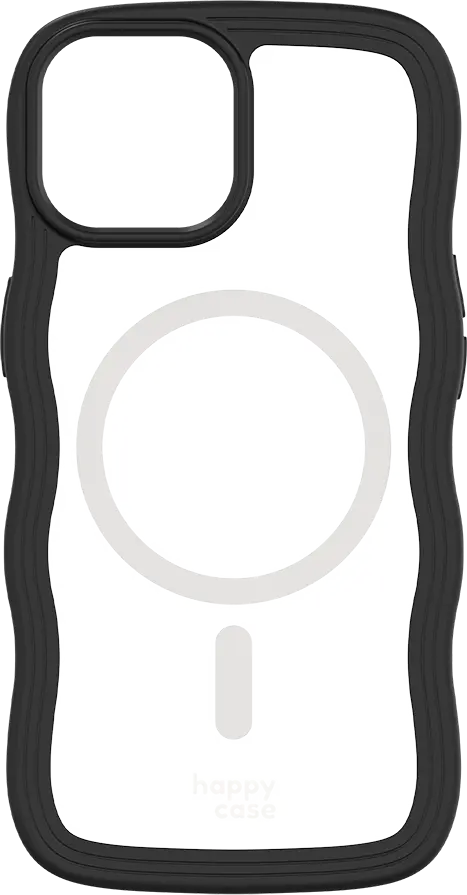 HappyCase Wavy Apple iPhone 17e/16e/14/13 Hoesje MagSafe Back Cover Zwart afbeelding 13