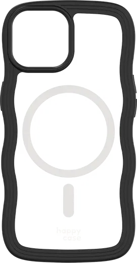 HappyCase Wavy Apple iPhone 17e/16e/14/13 Hoesje MagSafe Back Cover Zwart afbeelding 13