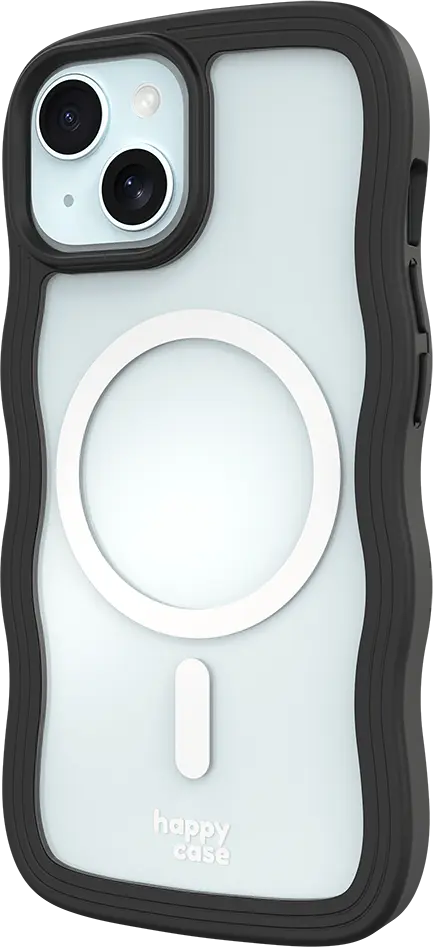 HappyCase Wavy Apple iPhone 17e/16e/14/13 Hoesje MagSafe Back Cover Zwart afbeelding 15