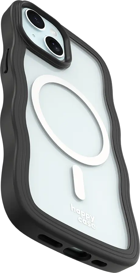 HappyCase Wavy Apple iPhone 17e/16e/14/13 Hoesje MagSafe Back Cover Zwart afbeelding 16