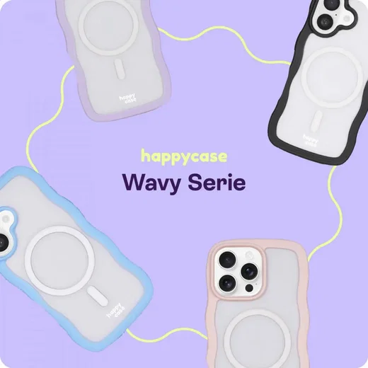 HappyCase Wavy Apple iPhone 17e/16e/14/13 Hoesje MagSafe Back Cover Zwart afbeelding 8