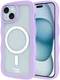 HappyCase Wavy Apple iPhone 17e/16e/14/13 Hoesje MagSafe Back Cover Paars afbeelding 1