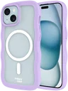 HappyCase Wavy Apple iPhone 17e/16e/14/13 Hoesje MagSafe Back Cover Paars