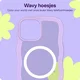 HappyCase Wavy Apple iPhone 17e/16e/14/13 Hoesje MagSafe Back Cover Paars afbeelding 4