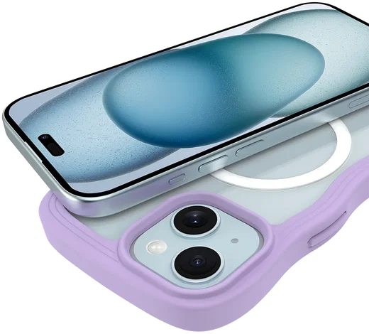 HappyCase Wavy Apple iPhone 17e/16e/14/13 Hoesje MagSafe Back Cover Paars afbeelding 11