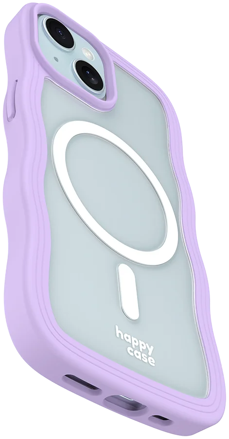 HappyCase Wavy Apple iPhone 17e/16e/14/13 Hoesje MagSafe Back Cover Paars afbeelding 12