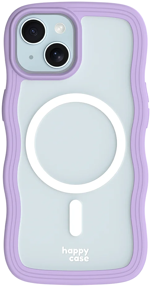 HappyCase Wavy Apple iPhone 17e/16e/14/13 Hoesje MagSafe Back Cover Paars afbeelding 13