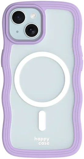 HappyCase Wavy Apple iPhone 17e/16e/14/13 Hoesje MagSafe Back Cover Paars afbeelding 13