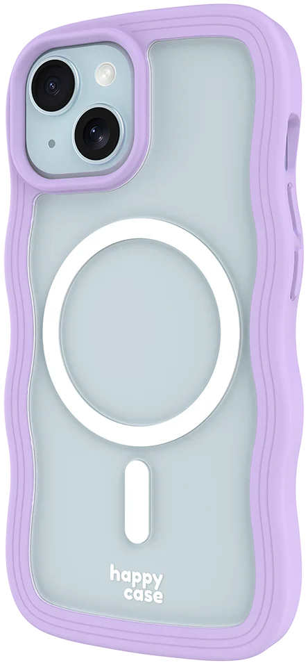 HappyCase Wavy Apple iPhone 17e/16e/14/13 Hoesje MagSafe Back Cover Paars afbeelding 14