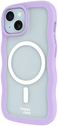 HappyCase Wavy Apple iPhone 17e/16e/14/13 Hoesje MagSafe Back Cover Paars afbeelding 14