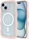 HappyCase Wavy Apple iPhone 17e/16e/14/13 Hoesje MagSafe Back Cover Roze