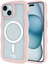 HappyCase Wavy Apple iPhone 17e/16e/14/13 Hoesje MagSafe Back Cover Roze