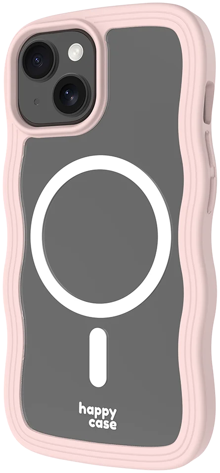 HappyCase Wavy Apple iPhone 17e/16e/14/13 Hoesje MagSafe Back Cover Roze afbeelding 17