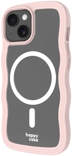 HappyCase Wavy Apple iPhone 17e/16e/14/13 Hoesje MagSafe Back Cover Roze afbeelding 17