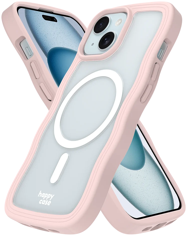 HappyCase Wavy Apple iPhone 17e/16e/14/13 Hoesje MagSafe Back Cover Roze afbeelding 11