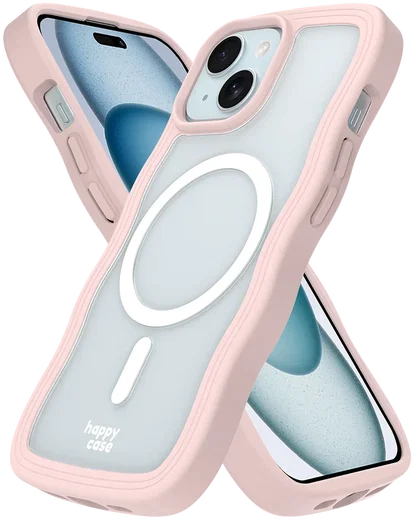 HappyCase Wavy Apple iPhone 17e/16e/14/13 Hoesje MagSafe Back Cover Roze afbeelding 11