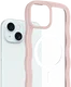 HappyCase Wavy Apple iPhone 17e/16e/14/13 Hoesje MagSafe Back Cover Roze afbeelding 2