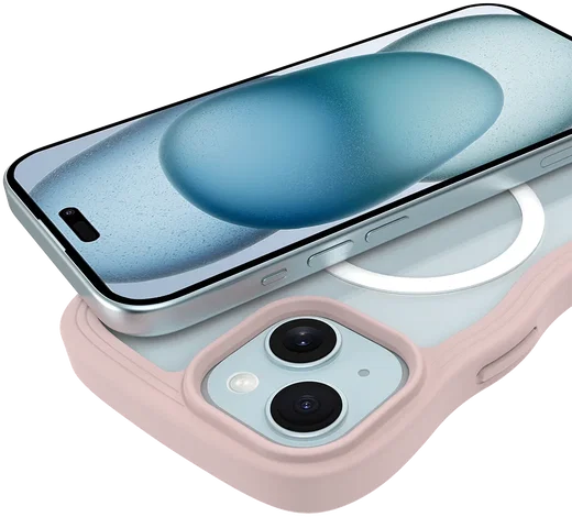 HappyCase Wavy Apple iPhone 17e/16e/14/13 Hoesje MagSafe Back Cover Roze afbeelding 10