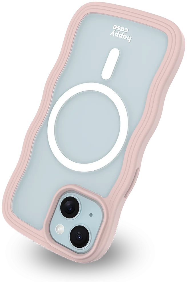 HappyCase Wavy Apple iPhone 17e/16e/14/13 Hoesje MagSafe Back Cover Roze afbeelding 13
