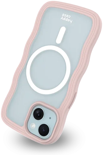 HappyCase Wavy Apple iPhone 17e/16e/14/13 Hoesje MagSafe Back Cover Roze afbeelding 13