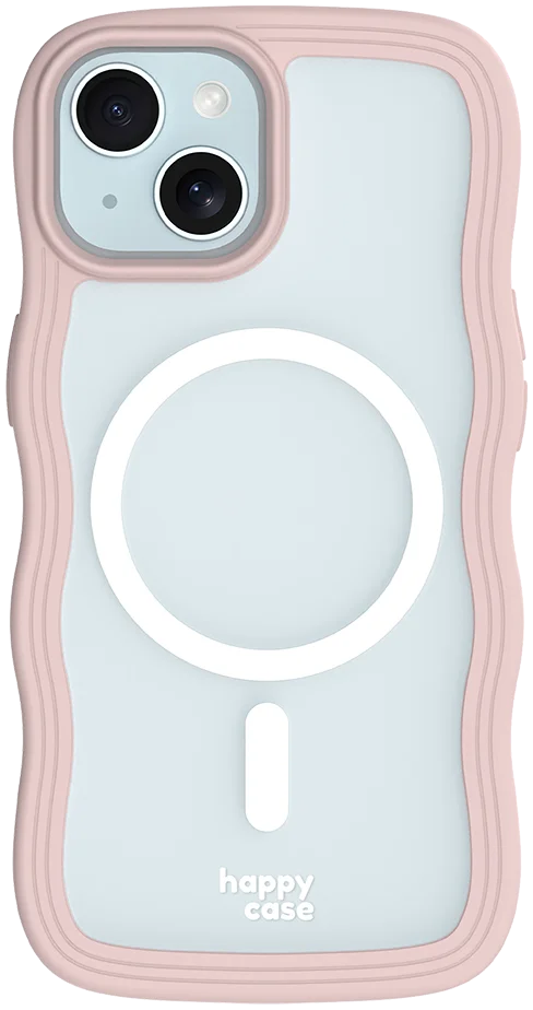 HappyCase Wavy Apple iPhone 17e/16e/14/13 Hoesje MagSafe Back Cover Roze afbeelding 14