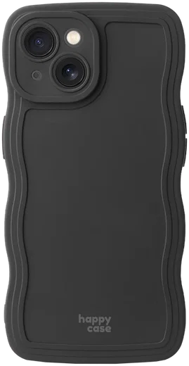 HappyCase Wavy Apple iPhone 15 Hoesje TPU Back Cover Zwart afbeelding 1