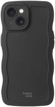 HappyCase Wavy Apple iPhone 15 Hoesje TPU Back Cover Zwart