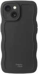 HappyCase Wavy Apple iPhone 15 Hoesje TPU Back Cover Zwart afbeelding