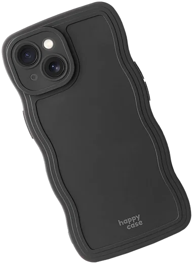 HappyCase Wavy Apple iPhone 15 Hoesje TPU Back Cover Zwart afbeelding 12
