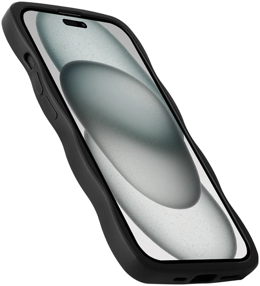 HappyCase Wavy Apple iPhone 15 Hoesje TPU Back Cover Zwart afbeelding 13